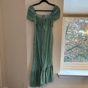 ASOS Green Gingham Maxi Dress